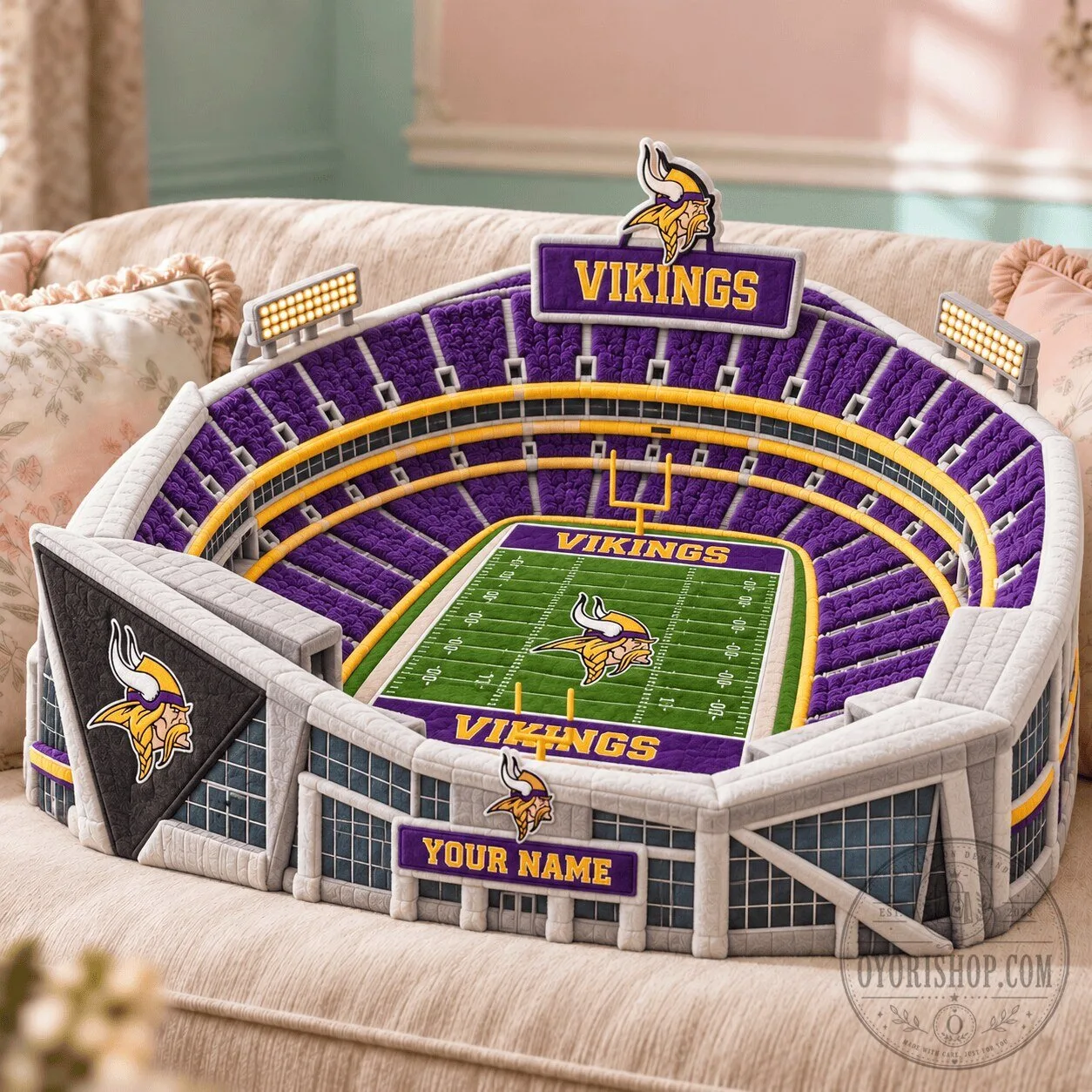 Minnesota Vikings NFL Stadium Shaped Throw Pillow for Football Fans