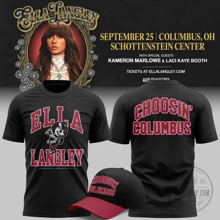 Ella Langley Columbus Ohio Concert Black T-Shirt