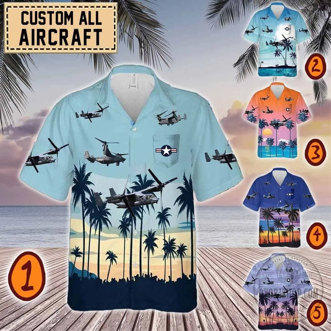 CV-22 Osprey Military Aircraft Hawaiian Shirt 1 CV-22 Osprey Military Aircraft Hawaiian Shirt