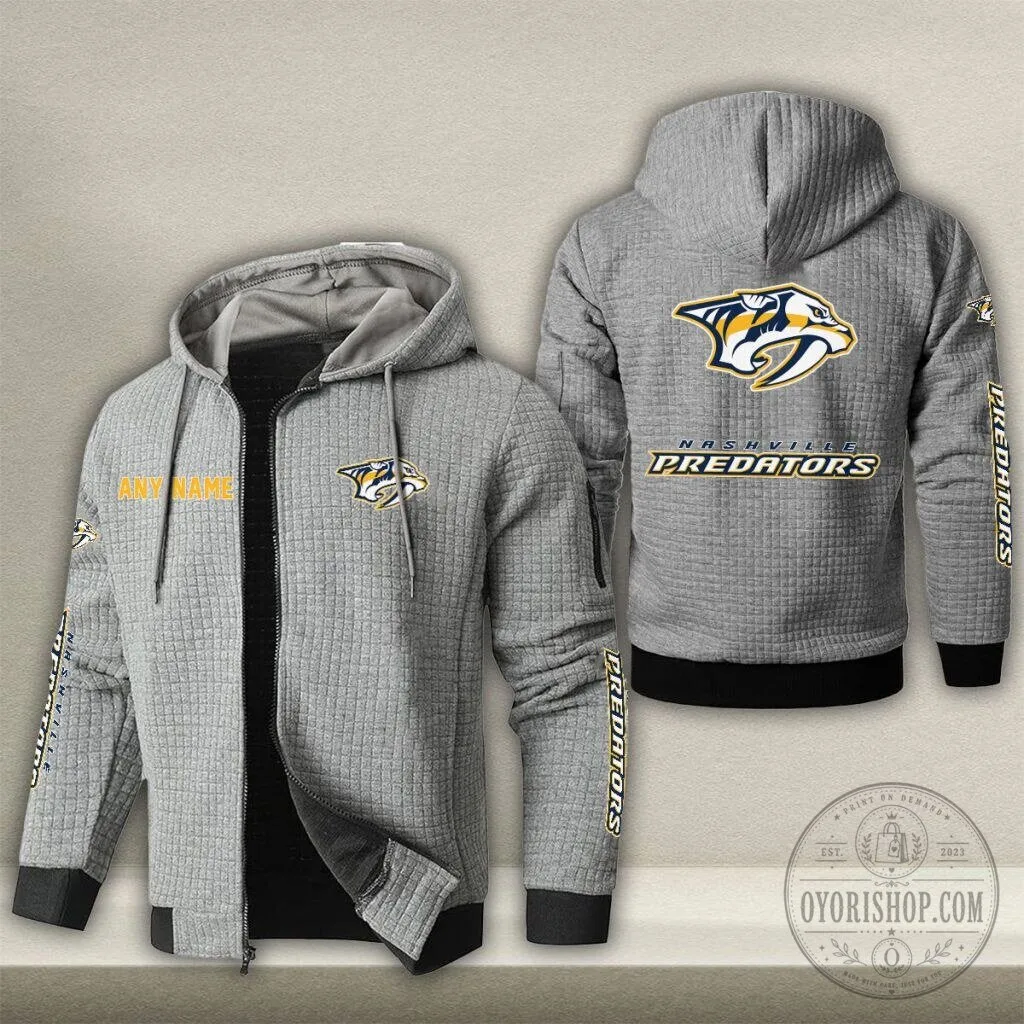 Nashville Predators Personalized Name Waffle Zip Hoodie 13 Nashville Predators Personalized Name Waffle Zip Hoodie