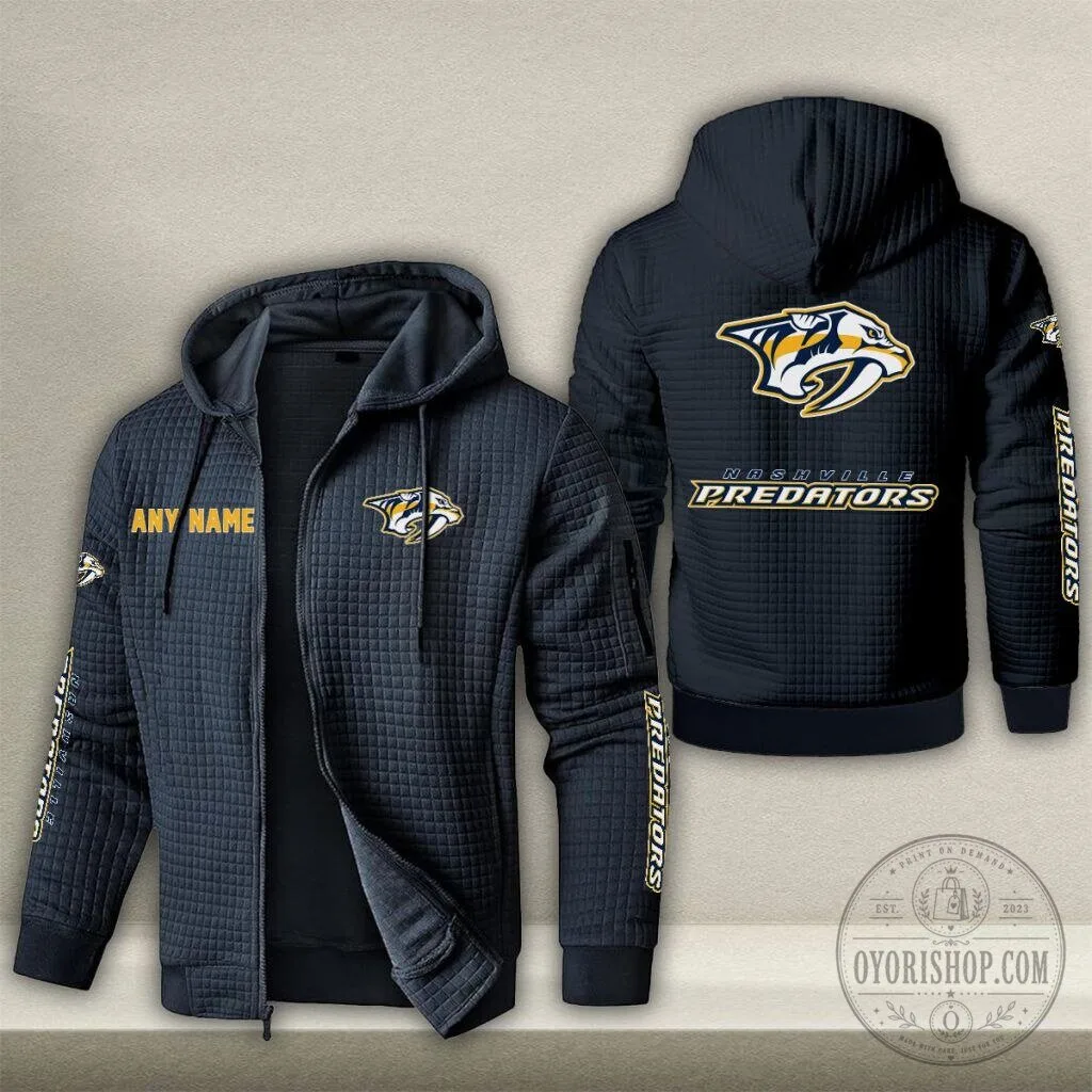 Nashville Predators Personalized Name Waffle Zip Hoodie 15 Nashville Predators Personalized Name Waffle Zip Hoodie