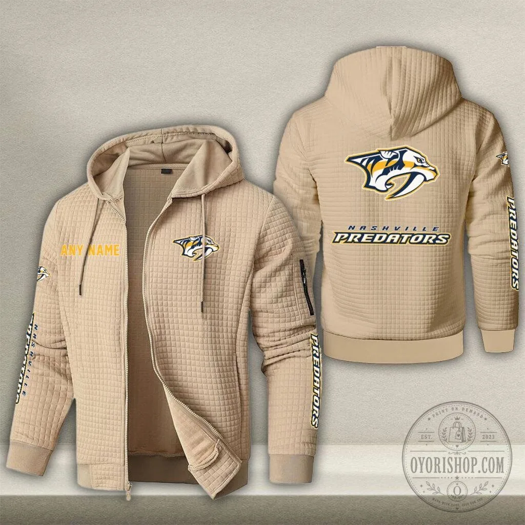 Nashville Predators Personalized Name Waffle Zip Hoodie 16 Nashville Predators Personalized Name Waffle Zip Hoodie