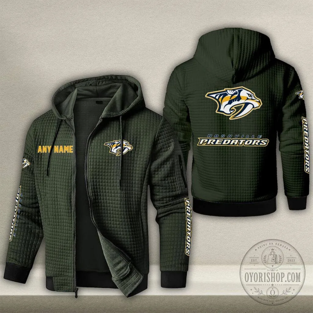 Nashville Predators Personalized Name Waffle Zip Hoodie 17 Nashville Predators Personalized Name Waffle Zip Hoodie