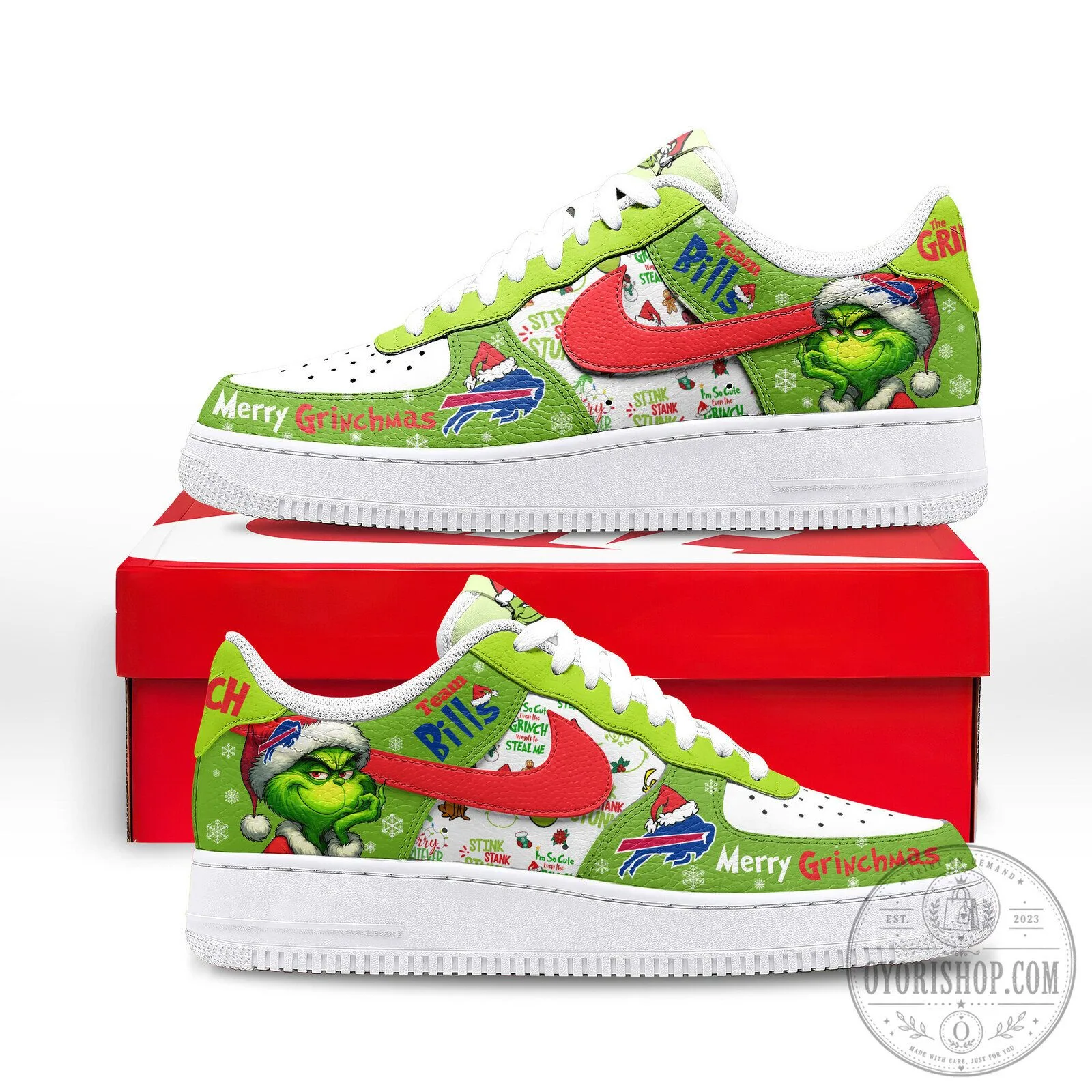 Buffalo Bills The Grinch Merry Grinchmas Holiday Custom Designed Shoes