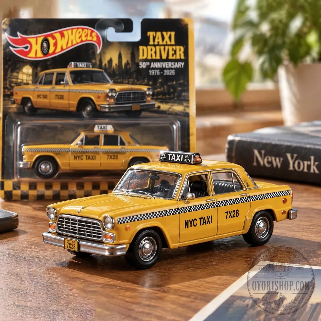 Hot Wheels Taxi Driver 50th Anniversary Checker Cab Die-Cast Model Car