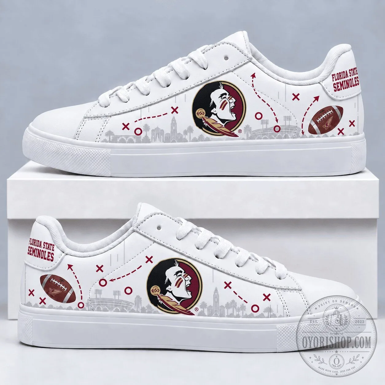 Low Top Sneakers in White for Florida State Seminoles Football Team
