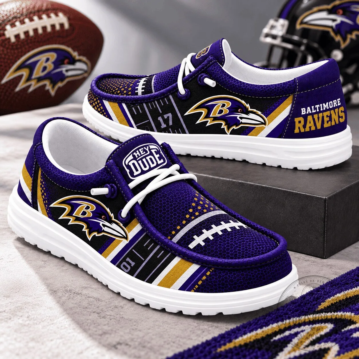 Baltimore Ravens NFL Football Team Logo Custom Design Loafer Shoes
