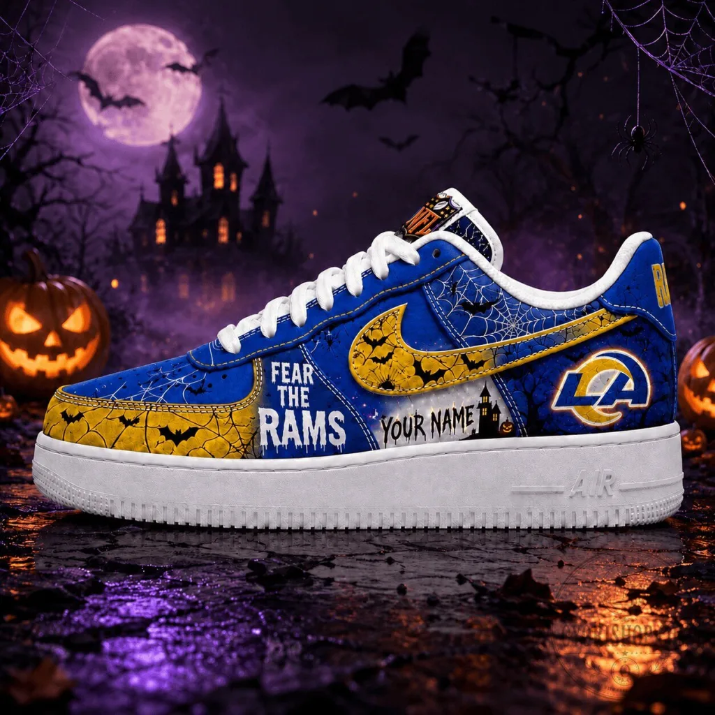 Los Angeles Rams Halloween Fear The Rams Custom Sneakers Los Angeles Rams Halloween Fear The Rams Custom Sneakers