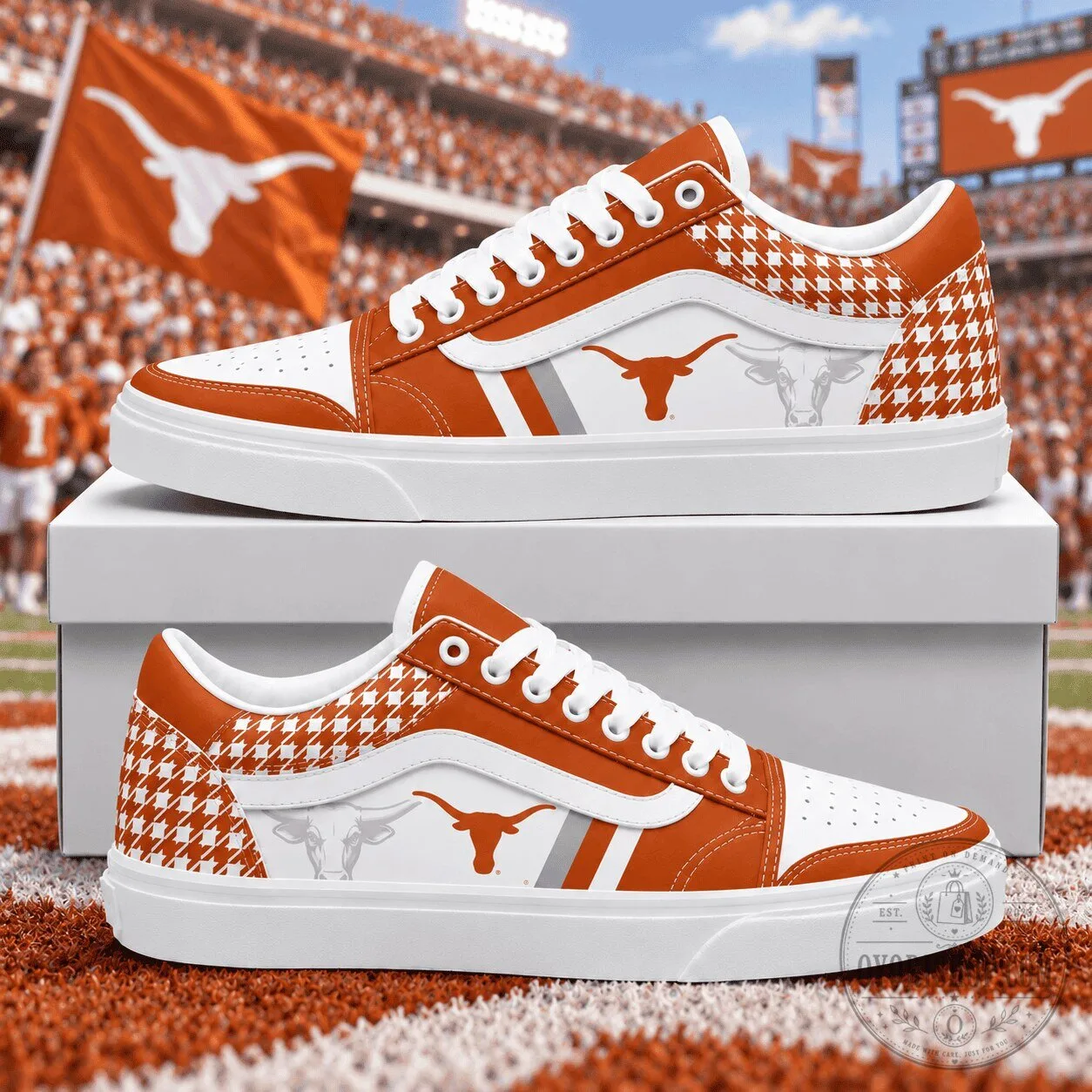 Texas Longhorns NCAA Classic Houndstooth Sideline Fan Shoes