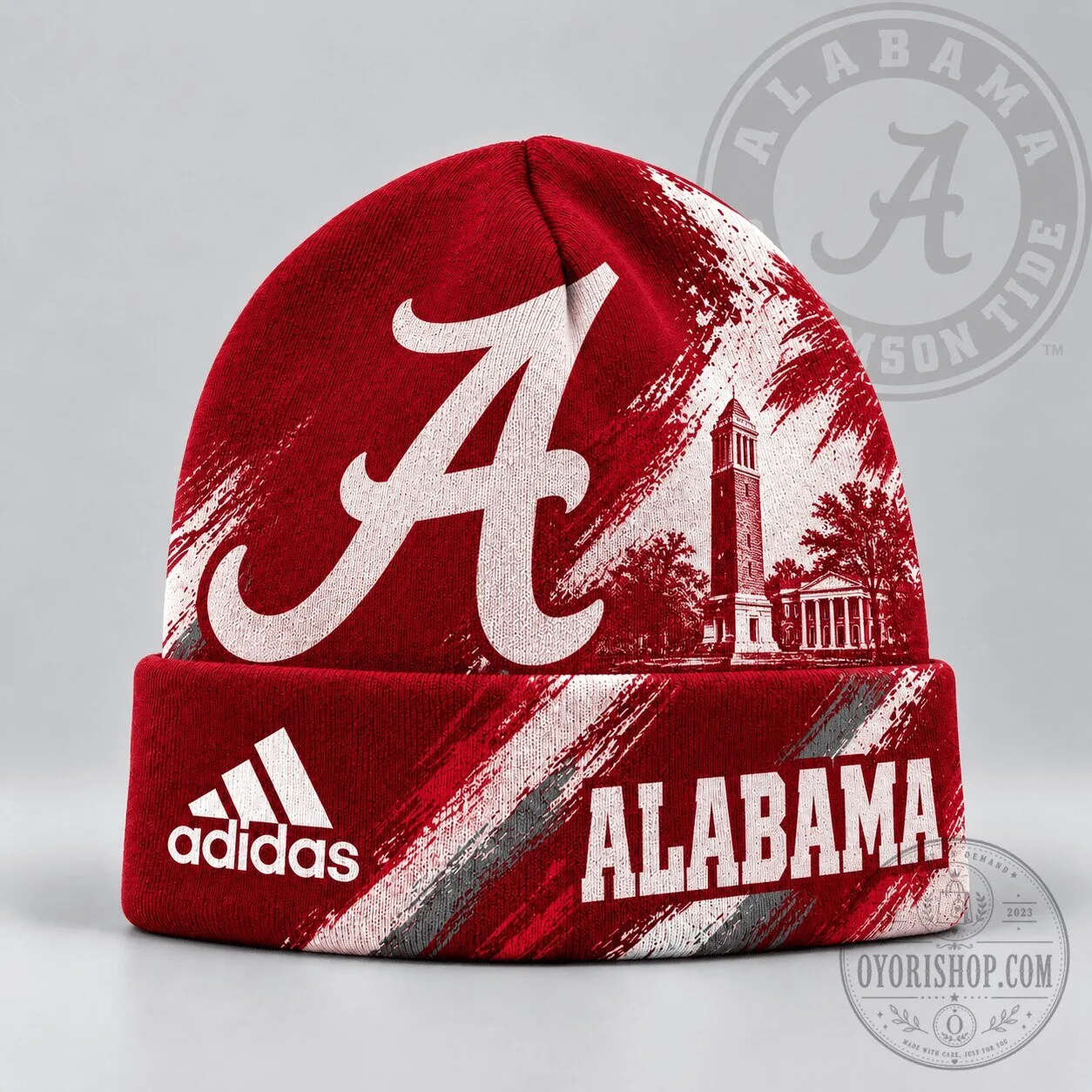 Alabama Crimson Tide University Brushstroke Knit Cuffed Beanie Hat