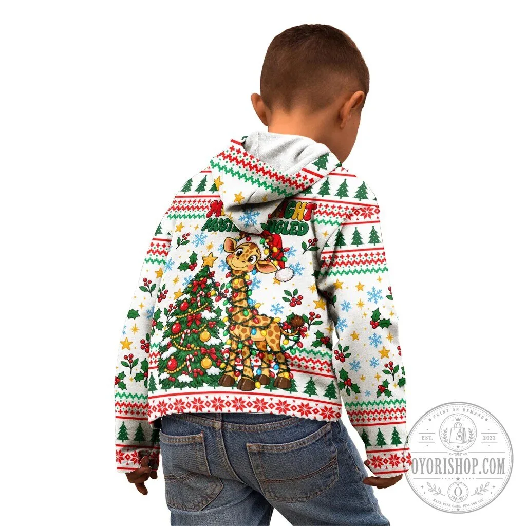 Cute Christmas Giraffe Lights Kid Hoodie Funny Tall Tangled Animal Santa Hat 14 Cute Christmas Giraffe Lights Kid Hoodie Funny Tall Tangled Animal Santa Hat