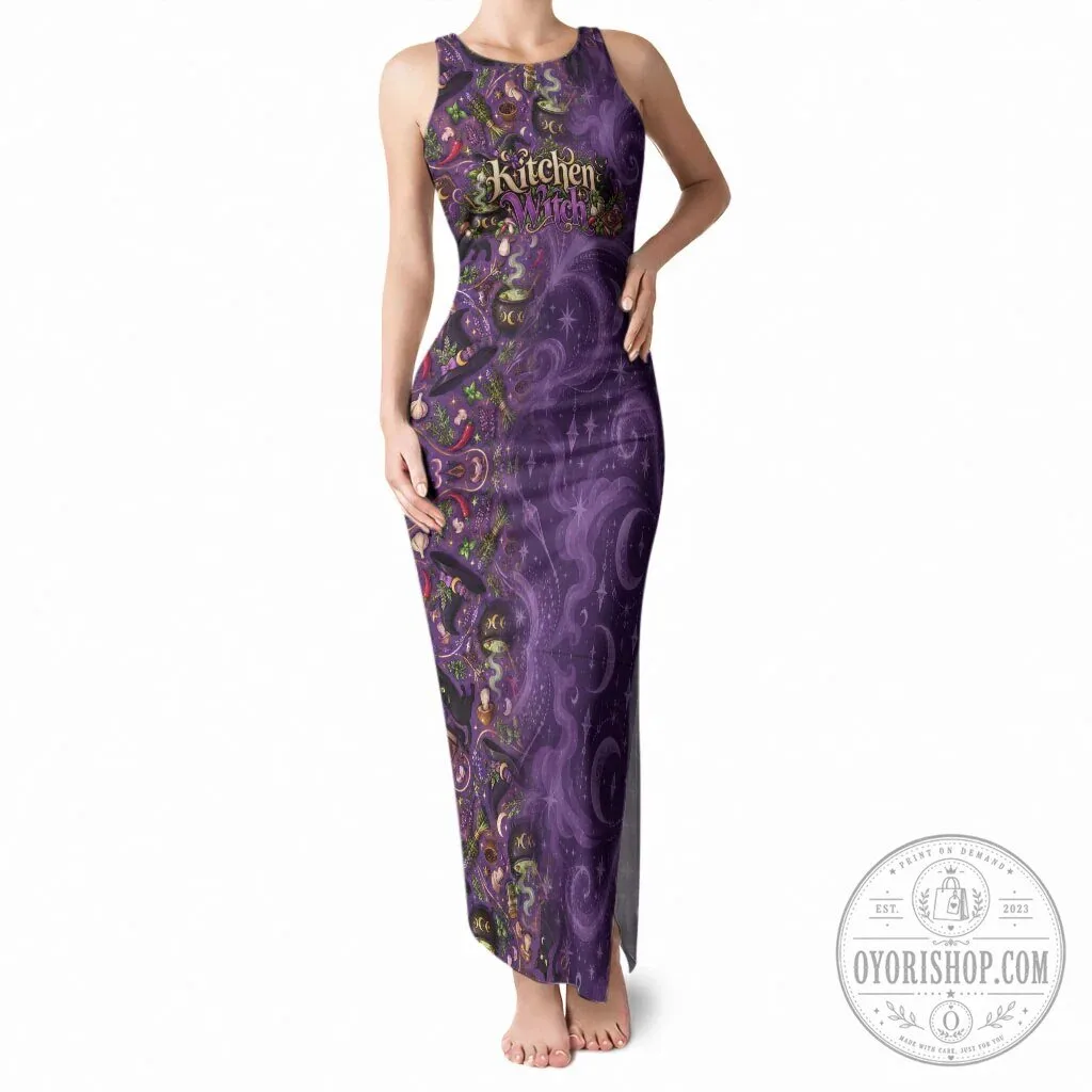 Kitchen Witch Mystical Wiccan Magic Herb Cauldron Black Cat Tank Maxi Dress 2 Kitchen Witch Mystical Wiccan Magic Herb Cauldron Black Cat Tank Maxi Dress