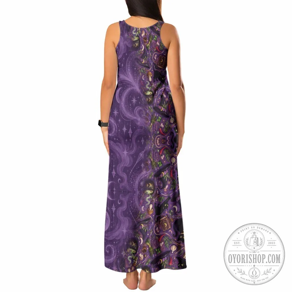 Kitchen Witch Mystical Wiccan Magic Herb Cauldron Black Cat Tank Maxi Dress 3 Kitchen Witch Mystical Wiccan Magic Herb Cauldron Black Cat Tank Maxi Dress