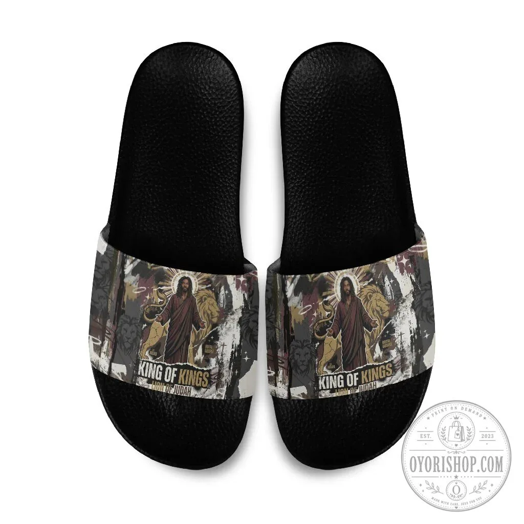 King of Kings Jesus Christ Lion of Judah Christian Religious Faith Slide Sandals 1 King of Kings Jesus Christ Lion of Judah Christian Religious Faith Slide Sandals