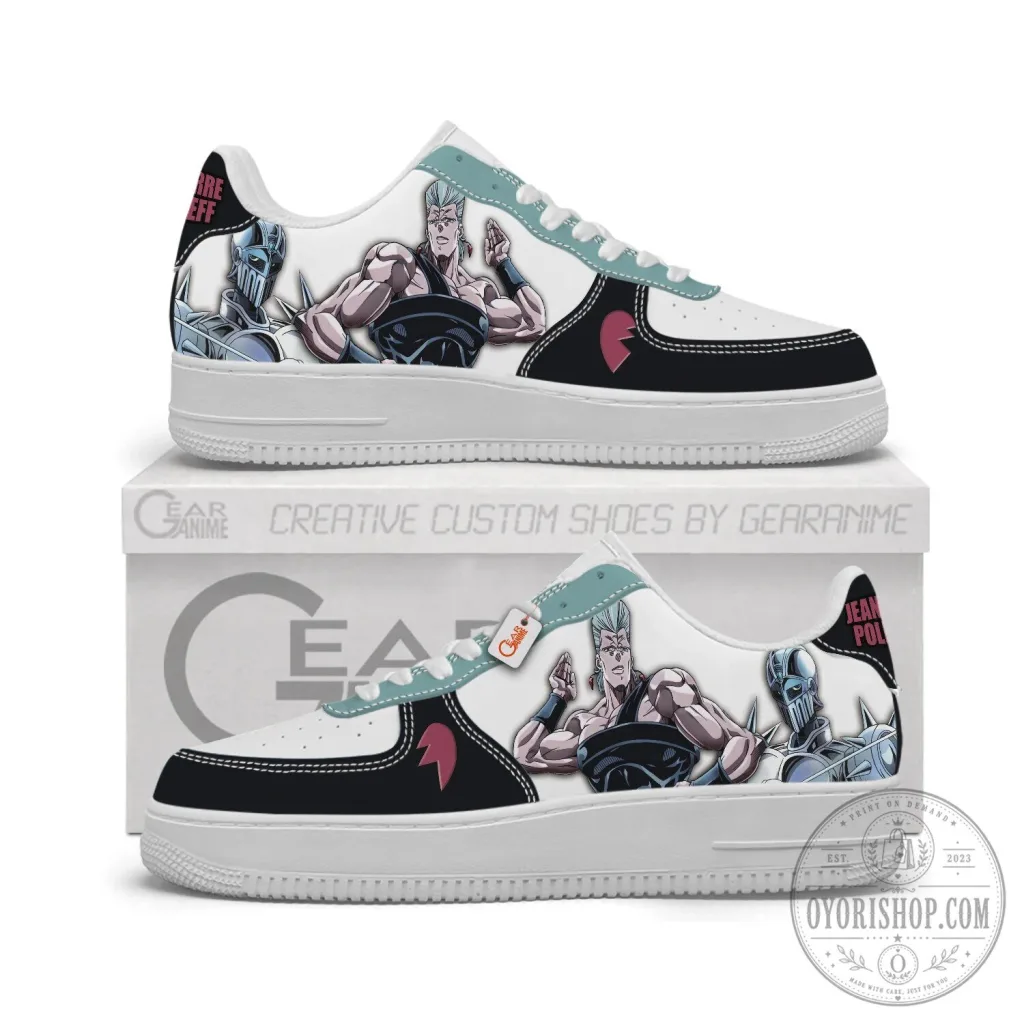 Jean Pierre Polnareff Silver Chariot Anime Custom Low Top Sneakers Jean Pierre Polnareff Silver Chariot Anime Custom Low Top Sneakers