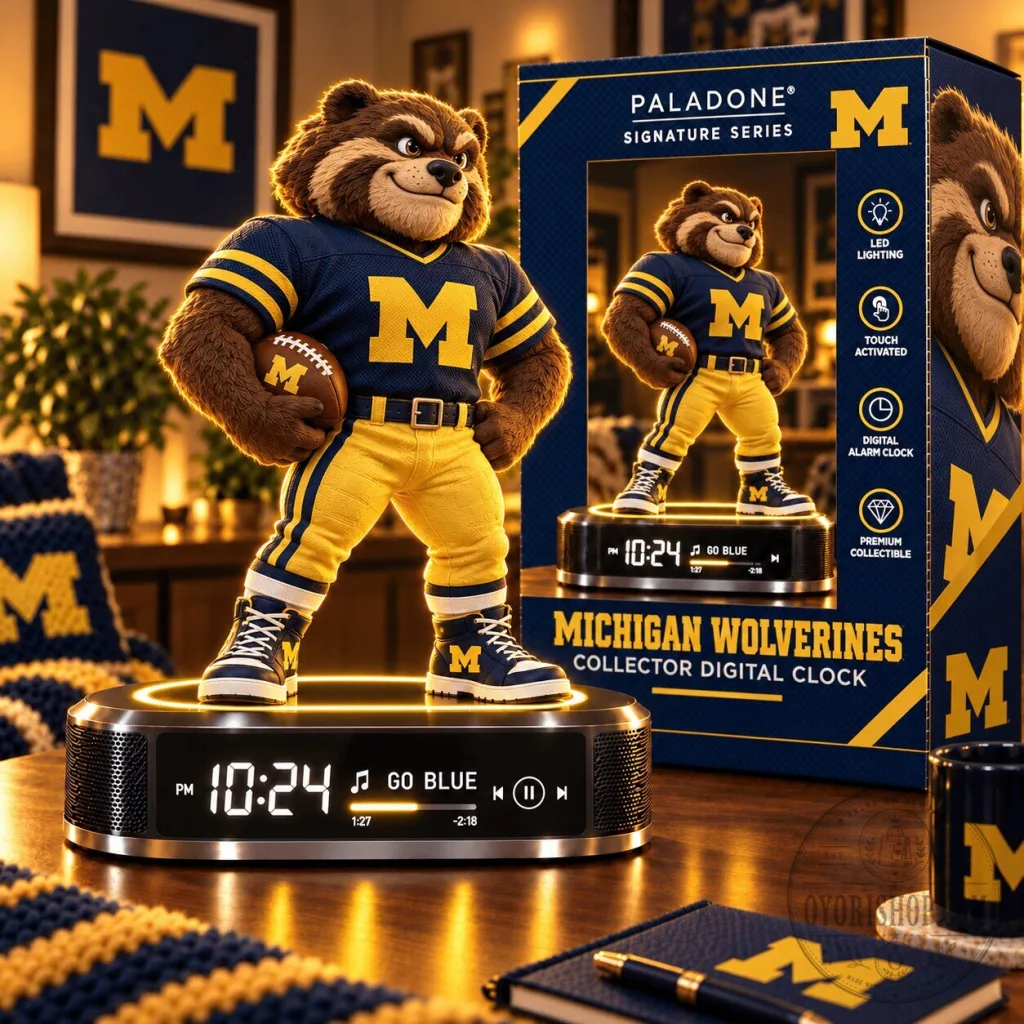 Michigan Wolverines Collector Digital Alarm Clock with LED Lighting and Music Player Michigan Wolverines Collector Digital Alarm Clock with LED Lighting and Music Player