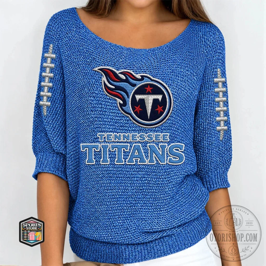 Tennessee Titans Women's Embroidered Football Team Logo Pullover Sweater Tennessee Titans Women's Embroidered Football Team Logo Pullover Sweater