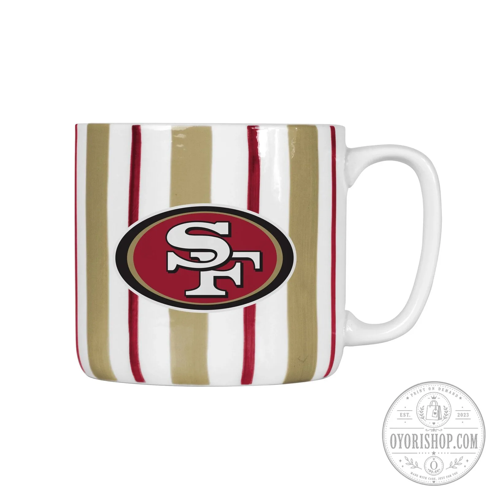 San Francisco 49ers NFL Football Team Gold Stripe Coffee Mug