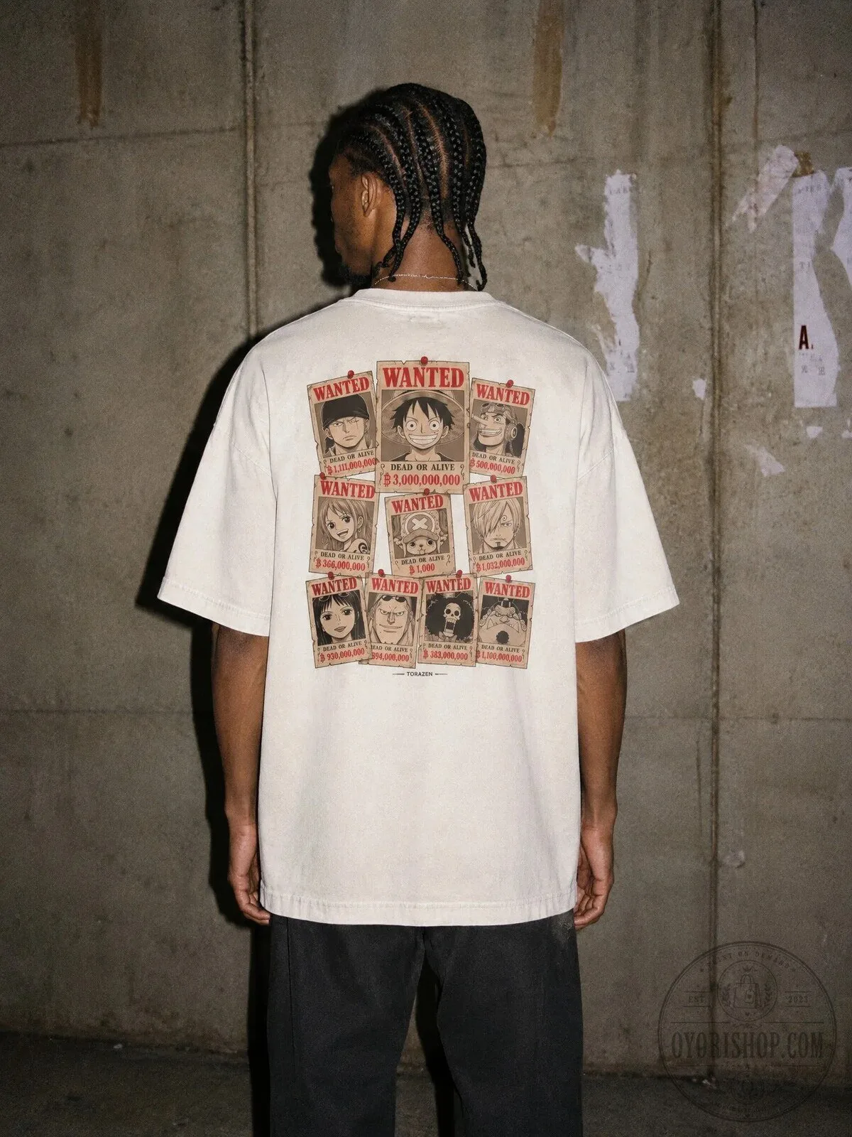 One Piece Wanted Posters Monkey D. Luffy Crew Vintage T-Shirt