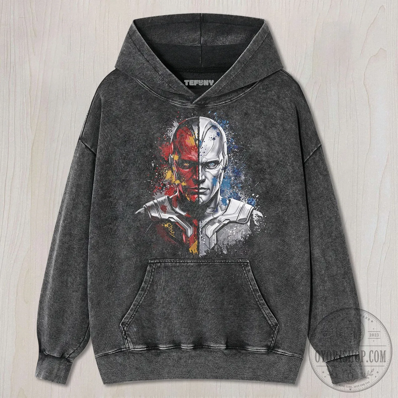 Marvel Comics Vision Superhero Split Face Watercolor Art T-Shirt 13 Marvel Comics Vision Superhero Split Face Watercolor Art T-Shirt