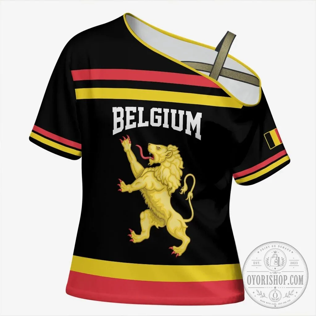 Belgium National Football Team Lioness Off-Shoulder Shirt