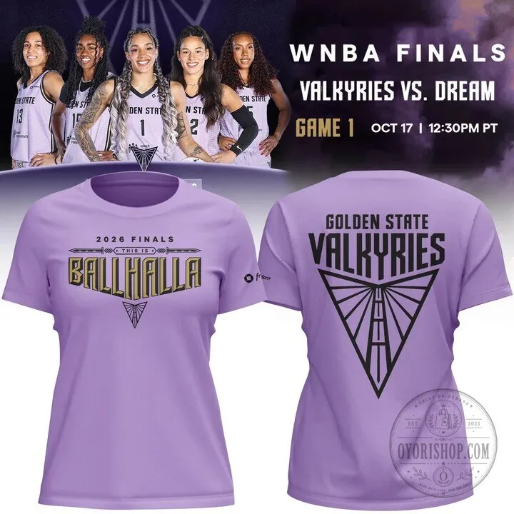 WNBA Basketball T-Shirt for 2026 Finals - Golden State Valkyries Ballhalla Design