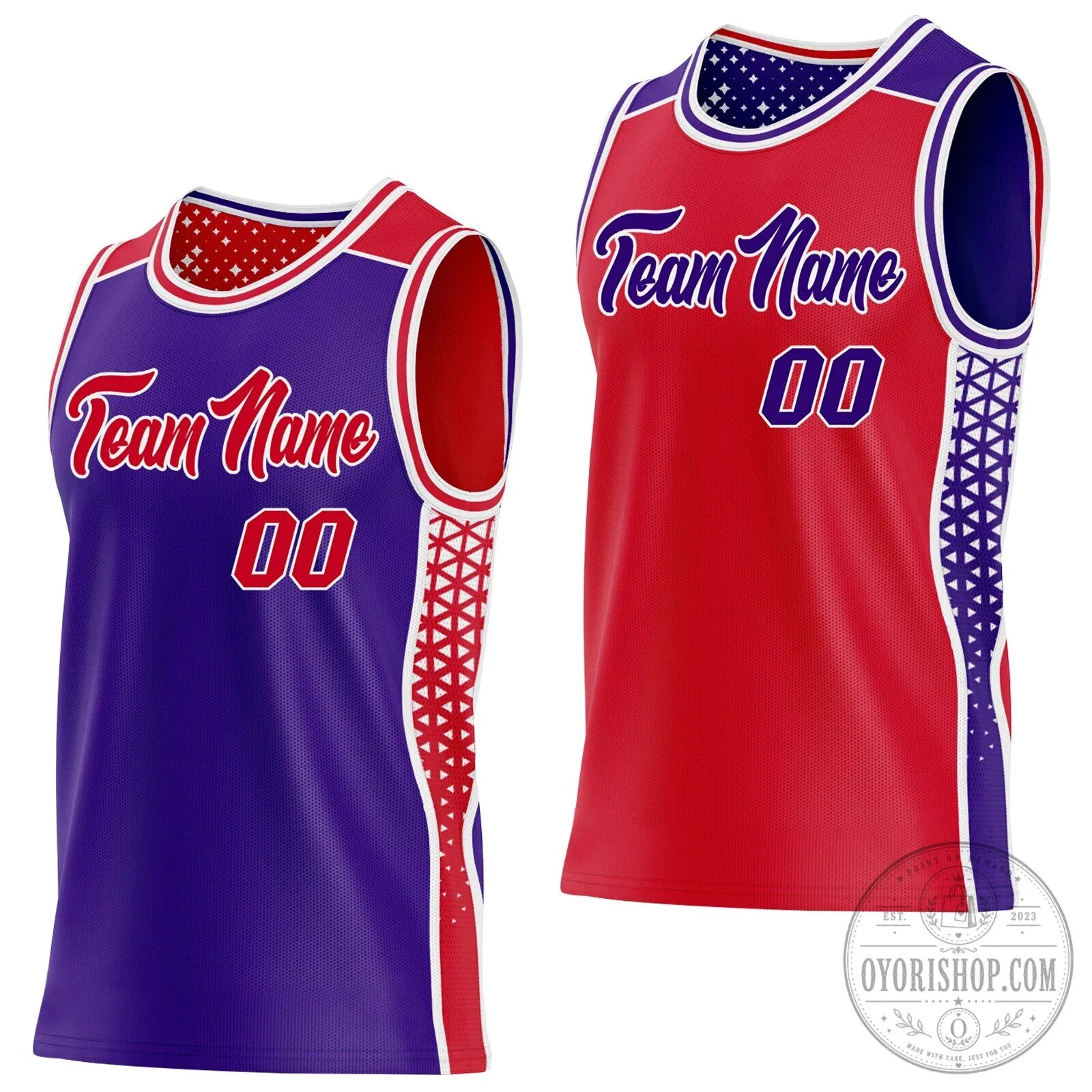 Custom Reversible Basketball Jersey with Team Name and Number Design