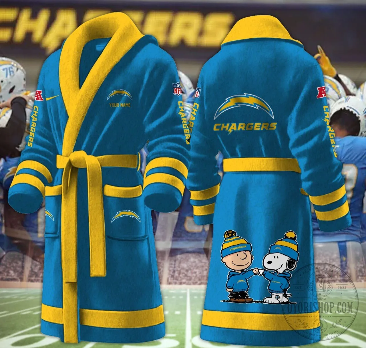 Los Angeles Chargers Snoopy Cartoon Character Bathrobe 10 Los Angeles Chargers Snoopy Cartoon Character Bathrobe
