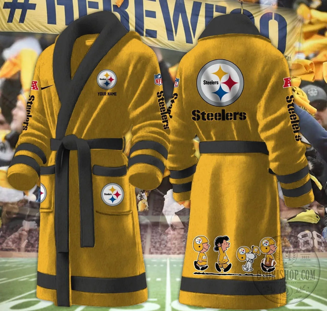 Pittsburgh Steelers Peanuts Snoopy Cartoon Football Team Bathrobe 12 Pittsburgh Steelers Peanuts Snoopy Cartoon Football Team Bathrobe