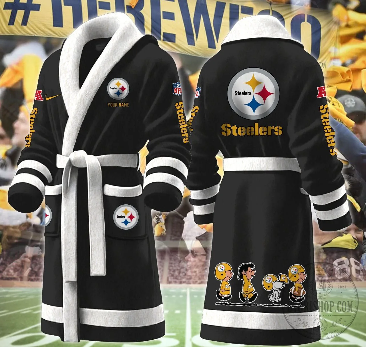 Pittsburgh Steelers Peanuts Snoopy Cartoon Football Team Bathrobe 13 Pittsburgh Steelers Peanuts Snoopy Cartoon Football Team Bathrobe