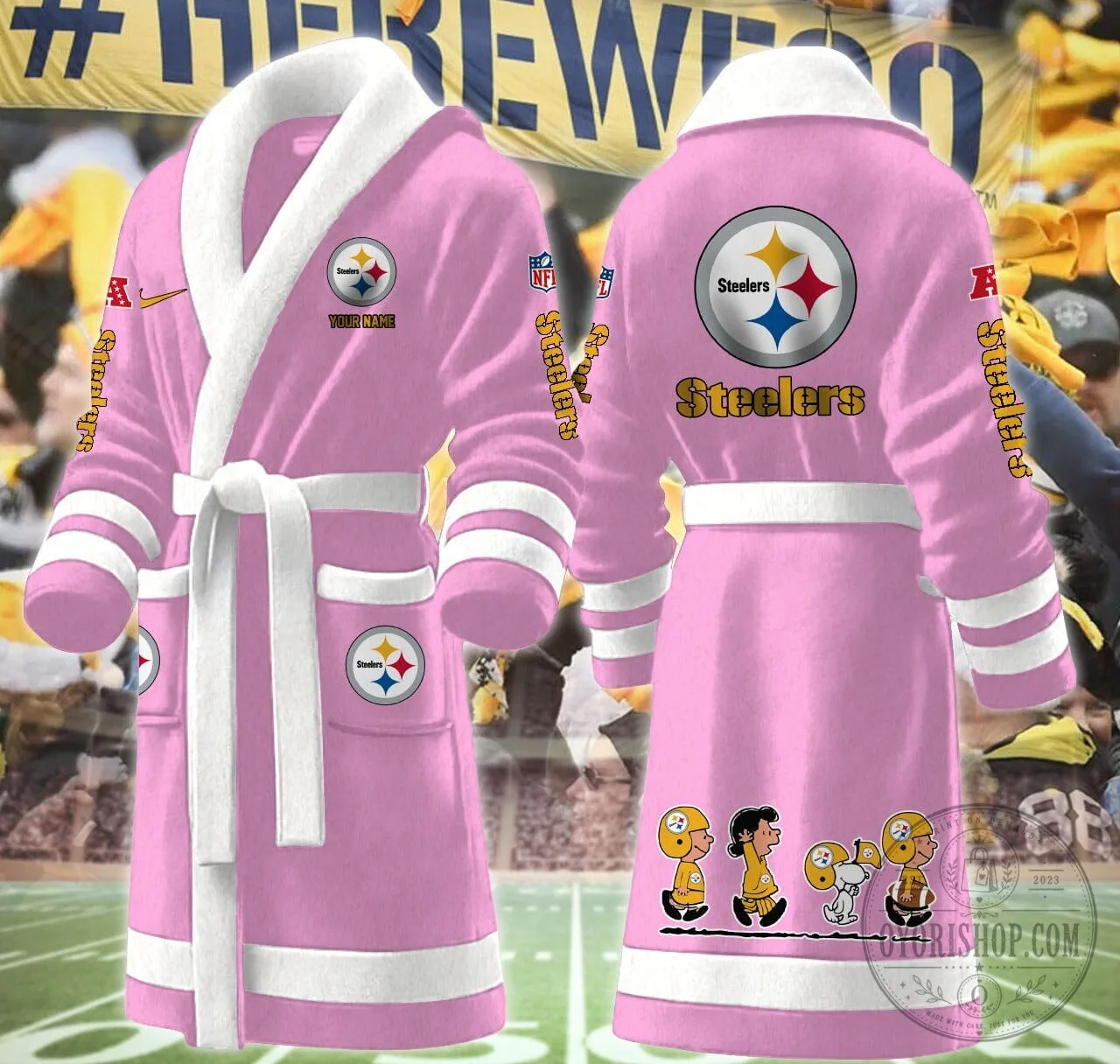 Pittsburgh Steelers Peanuts Snoopy Cartoon Football Team Bathrobe 14 Pittsburgh Steelers Peanuts Snoopy Cartoon Football Team Bathrobe