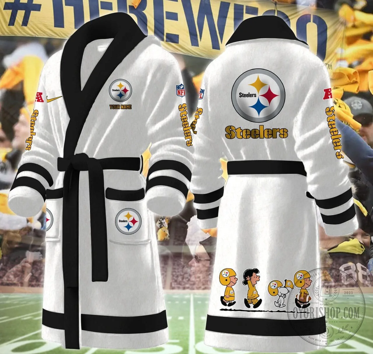 Pittsburgh Steelers Peanuts Snoopy Cartoon Football Team Bathrobe 15 Pittsburgh Steelers Peanuts Snoopy Cartoon Football Team Bathrobe