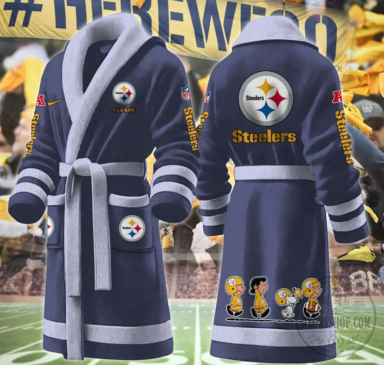 Pittsburgh Steelers Peanuts Snoopy Cartoon Football Team Bathrobe 18 Pittsburgh Steelers Peanuts Snoopy Cartoon Football Team Bathrobe