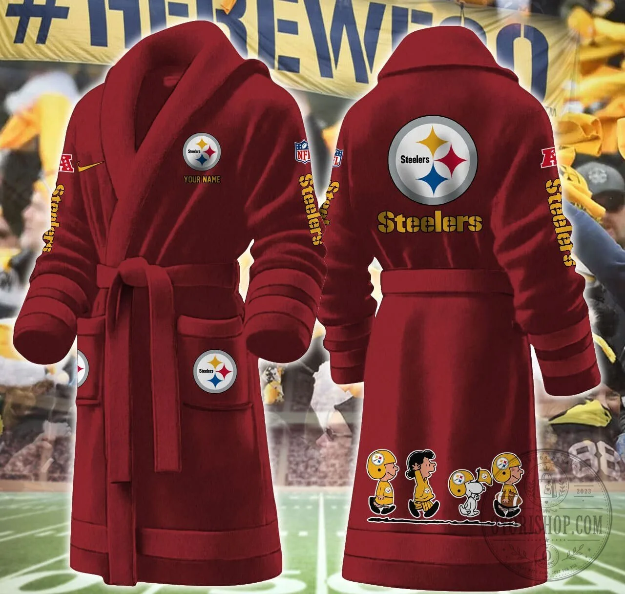 Pittsburgh Steelers Peanuts Snoopy Cartoon Football Team Bathrobe 19 Pittsburgh Steelers Peanuts Snoopy Cartoon Football Team Bathrobe