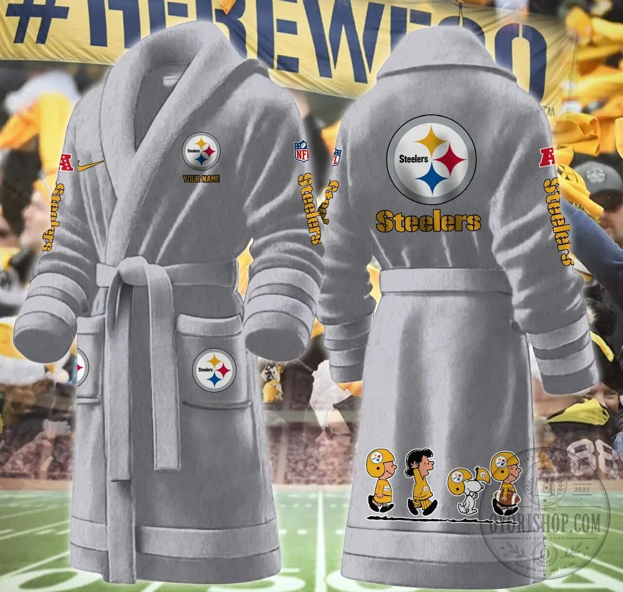 Pittsburgh Steelers Peanuts Snoopy Cartoon Football Team Bathrobe 20 Pittsburgh Steelers Peanuts Snoopy Cartoon Football Team Bathrobe
