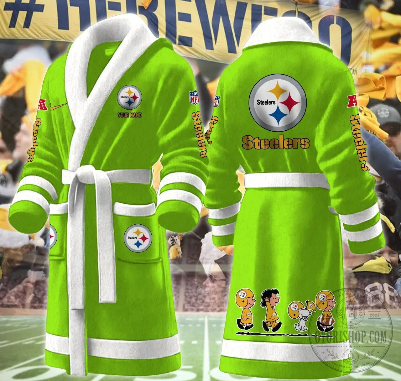 Pittsburgh Steelers Peanuts Snoopy Cartoon Football Team Bathrobe 21 Pittsburgh Steelers Peanuts Snoopy Cartoon Football Team Bathrobe