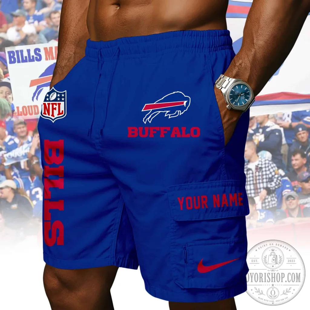Buffalo Bills NFL Football Team Logo Royal Blue Athletic Shorts Buffalo Bills NFL Football Team Logo Royal Blue Athletic Shorts