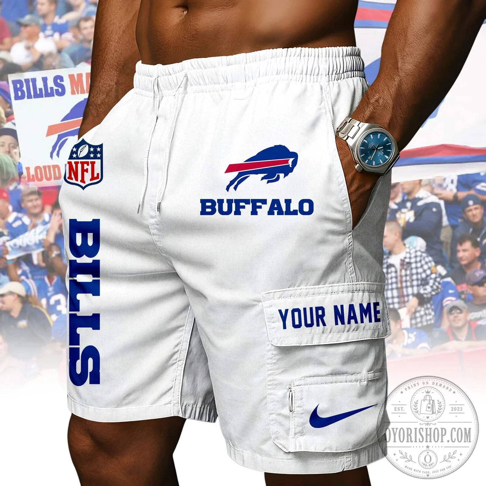 Buffalo Bills NFL Football Team Logo Royal Blue Athletic Shorts 11 Buffalo Bills NFL Football Team Logo Royal Blue Athletic Shorts