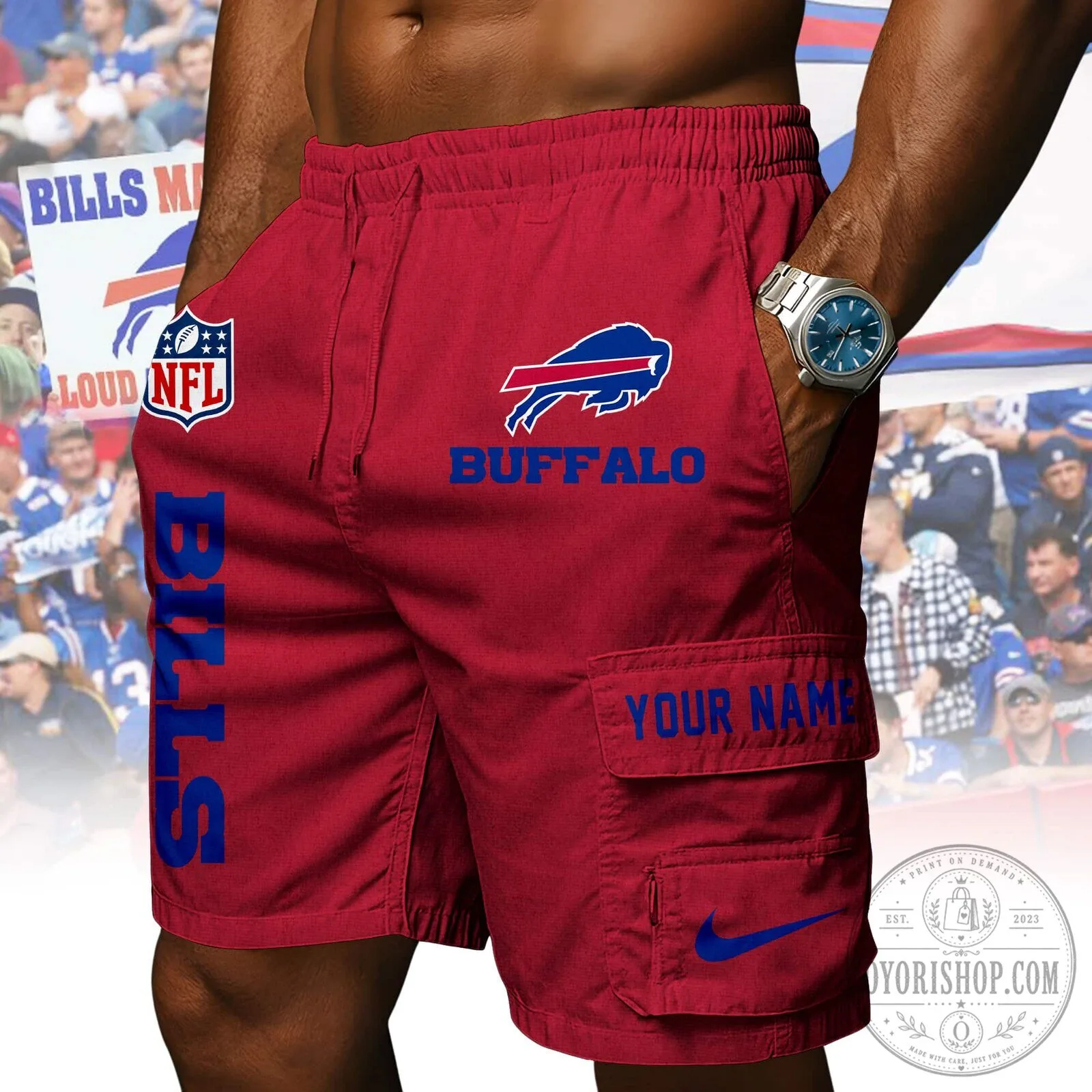 Buffalo Bills NFL Football Team Logo Royal Blue Athletic Shorts 14 Buffalo Bills NFL Football Team Logo Royal Blue Athletic Shorts