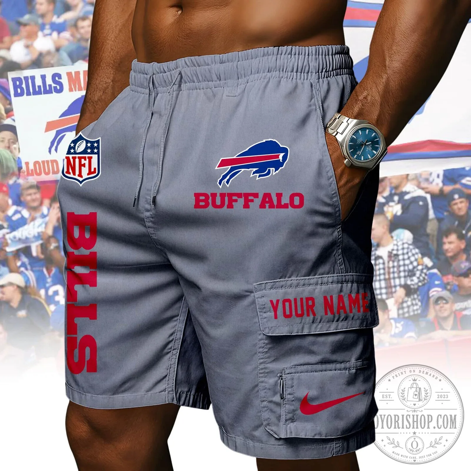 Buffalo Bills NFL Football Team Logo Royal Blue Athletic Shorts 17 Buffalo Bills NFL Football Team Logo Royal Blue Athletic Shorts