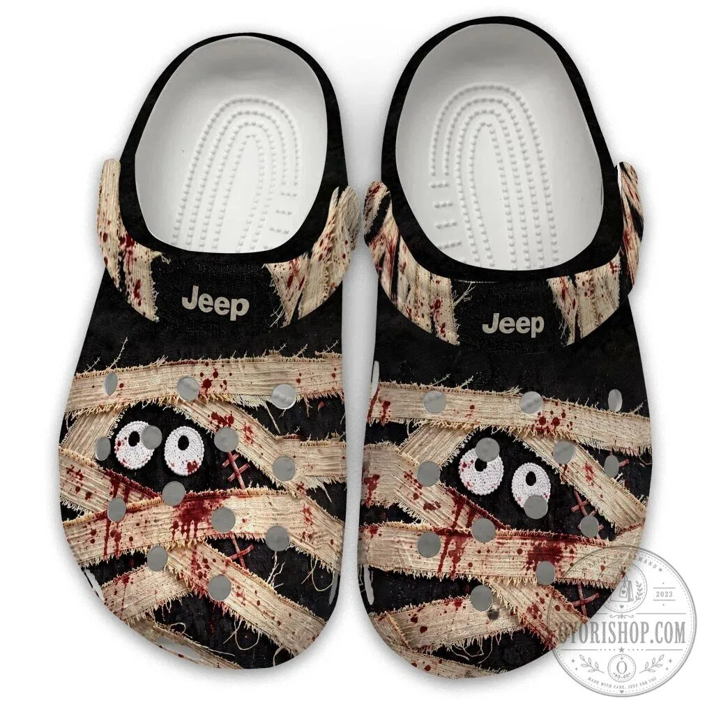 Jeep Mummy Halloween Horror Bloody Bandages Clogs Shoes 14 Jeep Mummy Halloween Horror Bloody Bandages Clogs Shoes