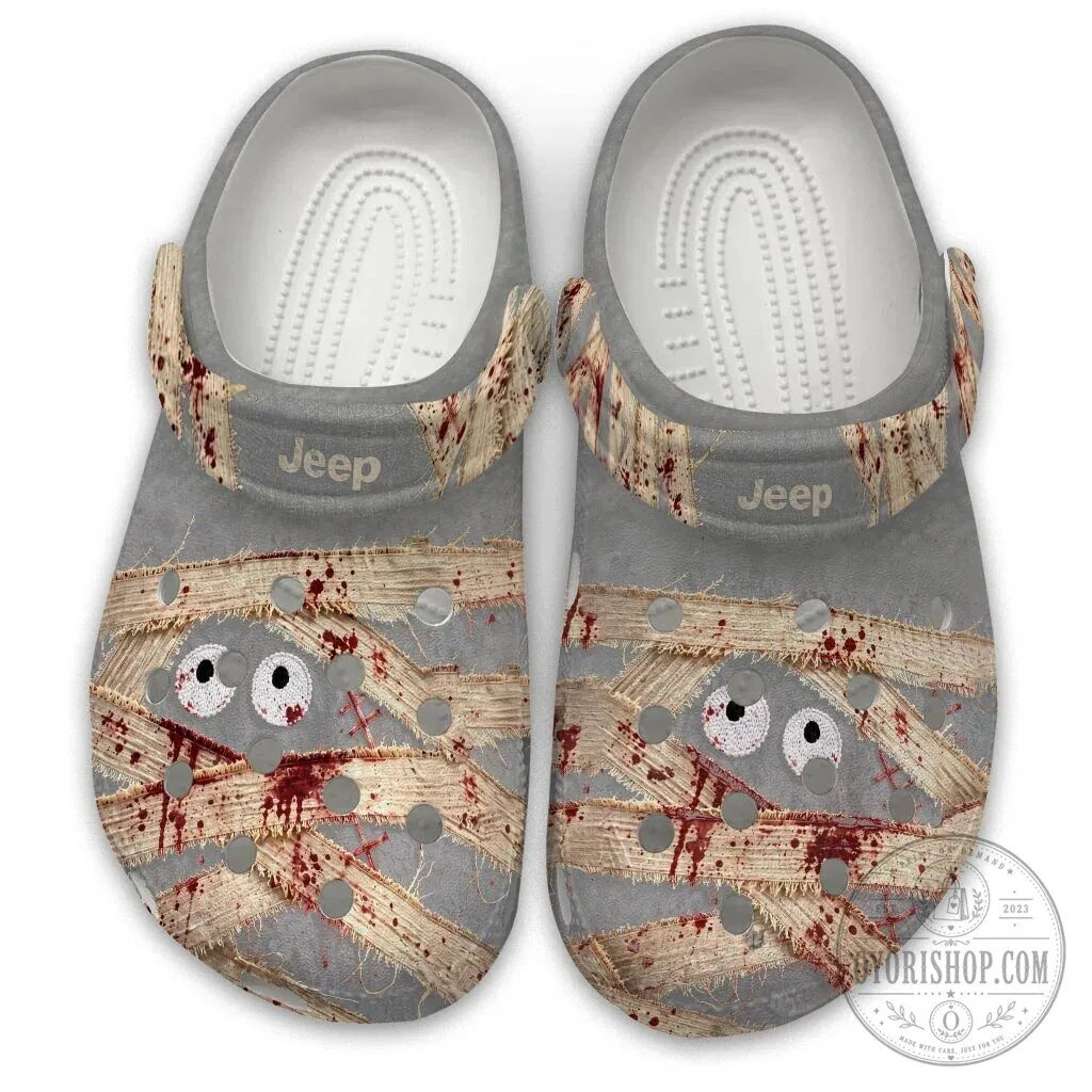 Jeep Mummy Halloween Horror Bloody Bandages Clogs Shoes 23 Jeep Mummy Halloween Horror Bloody Bandages Clogs Shoes
