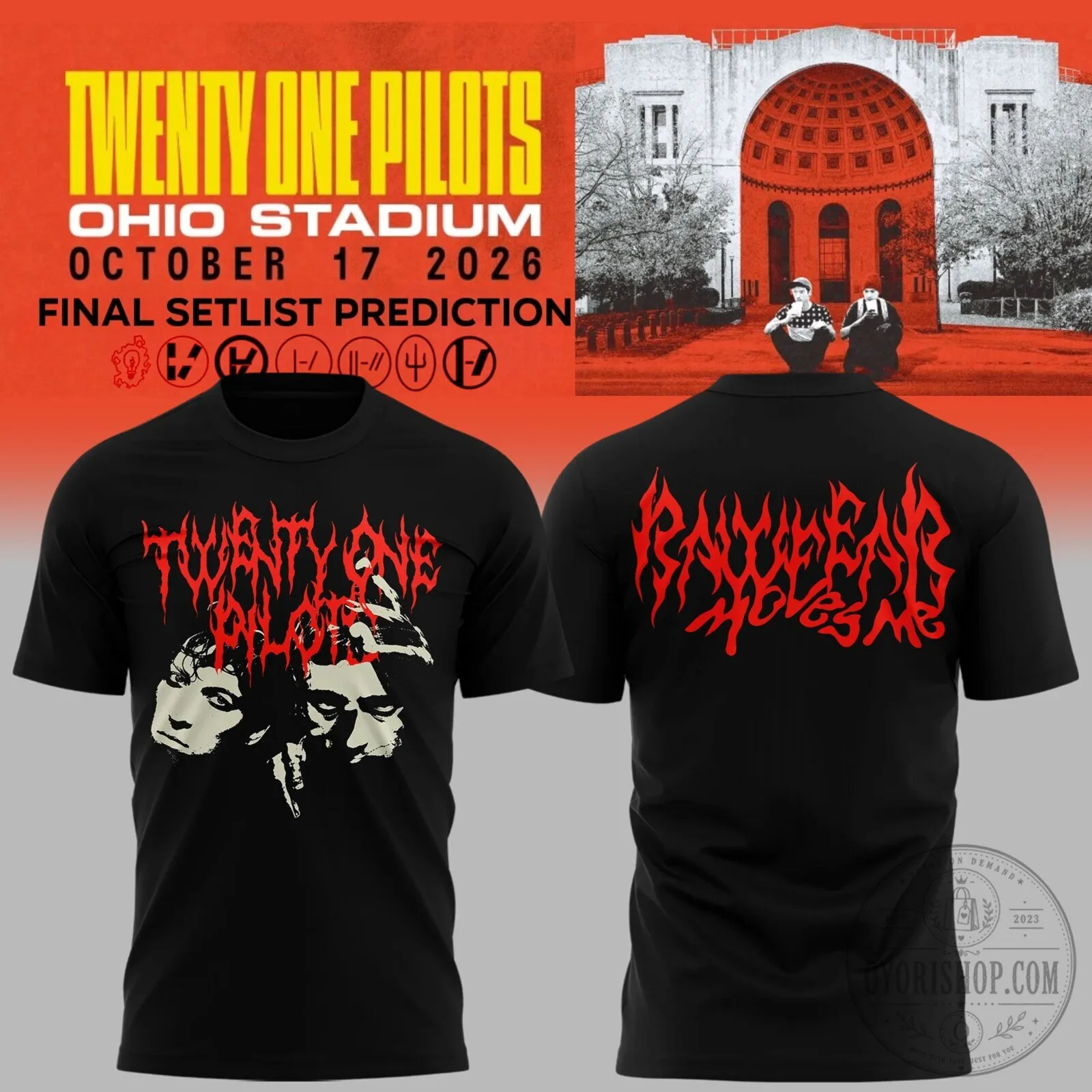 Twenty One Pilots Ohio Stadium October 2026 Concert Prediction T-Shirt 4 Twenty One Pilots Ohio Stadium October 2026 Concert Prediction T-Shirt