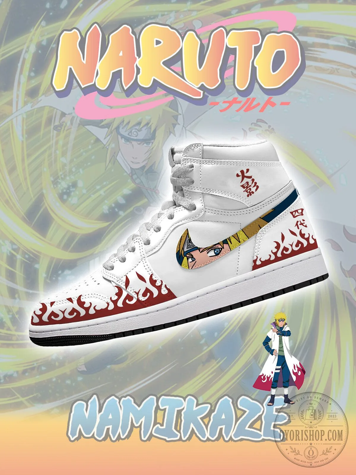 Naruto Namikaze Minato High Top Custom Sneakers 3 Naruto Namikaze Minato High Top Custom Sneakers