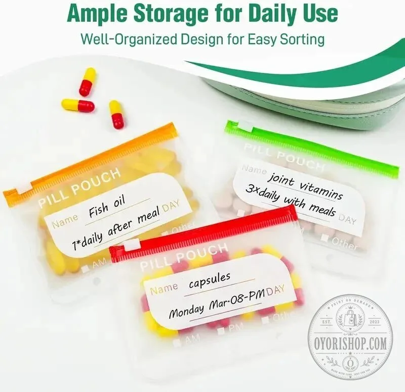 Waterproof Pill Pouch Set with 14 Crush-Proof Travel Ready Organizers 25 Waterproof Pill Pouch Set with 14 Crush-Proof Travel Ready Organizers