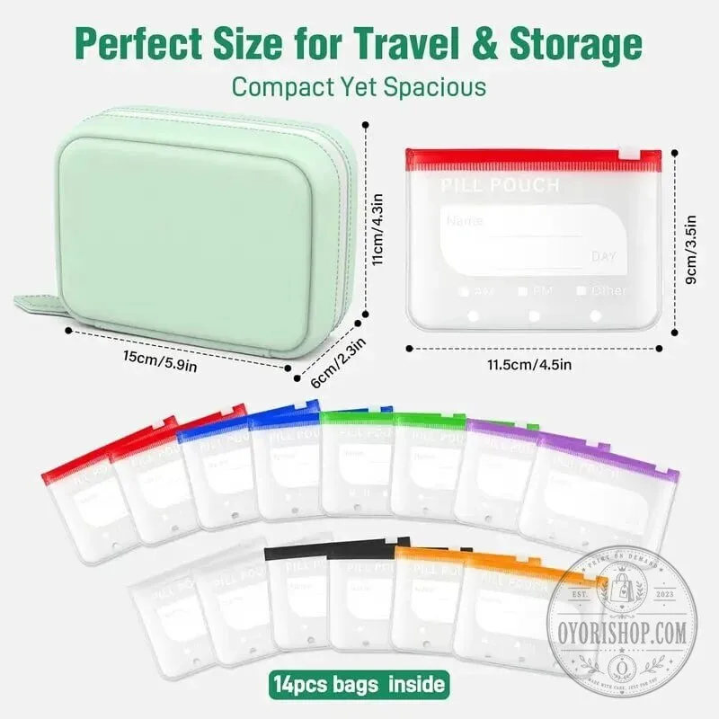 Waterproof Pill Pouch Set with 14 Crush-Proof Travel Ready Organizers 36 Waterproof Pill Pouch Set with 14 Crush-Proof Travel Ready Organizers