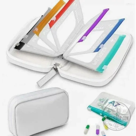 Waterproof Pill Pouch Set with 14 Crush-Proof Travel Ready Organizers 40 Waterproof Pill Pouch Set with 14 Crush-Proof Travel Ready Organizers