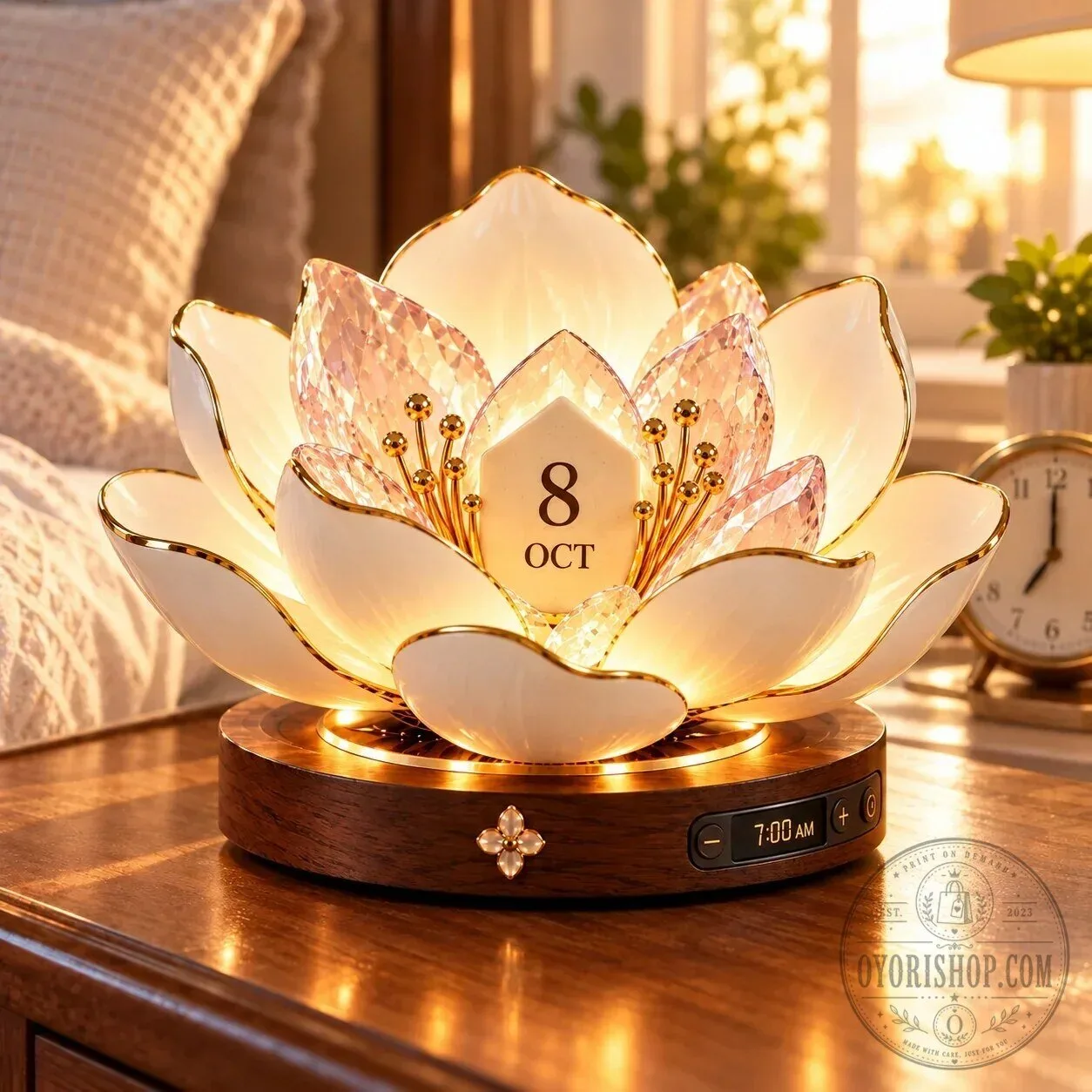 Christmas Poinsettia LED Light Perpetual Calendar Desk Decor 16 Christmas Poinsettia LED Light Perpetual Calendar Desk Decor
