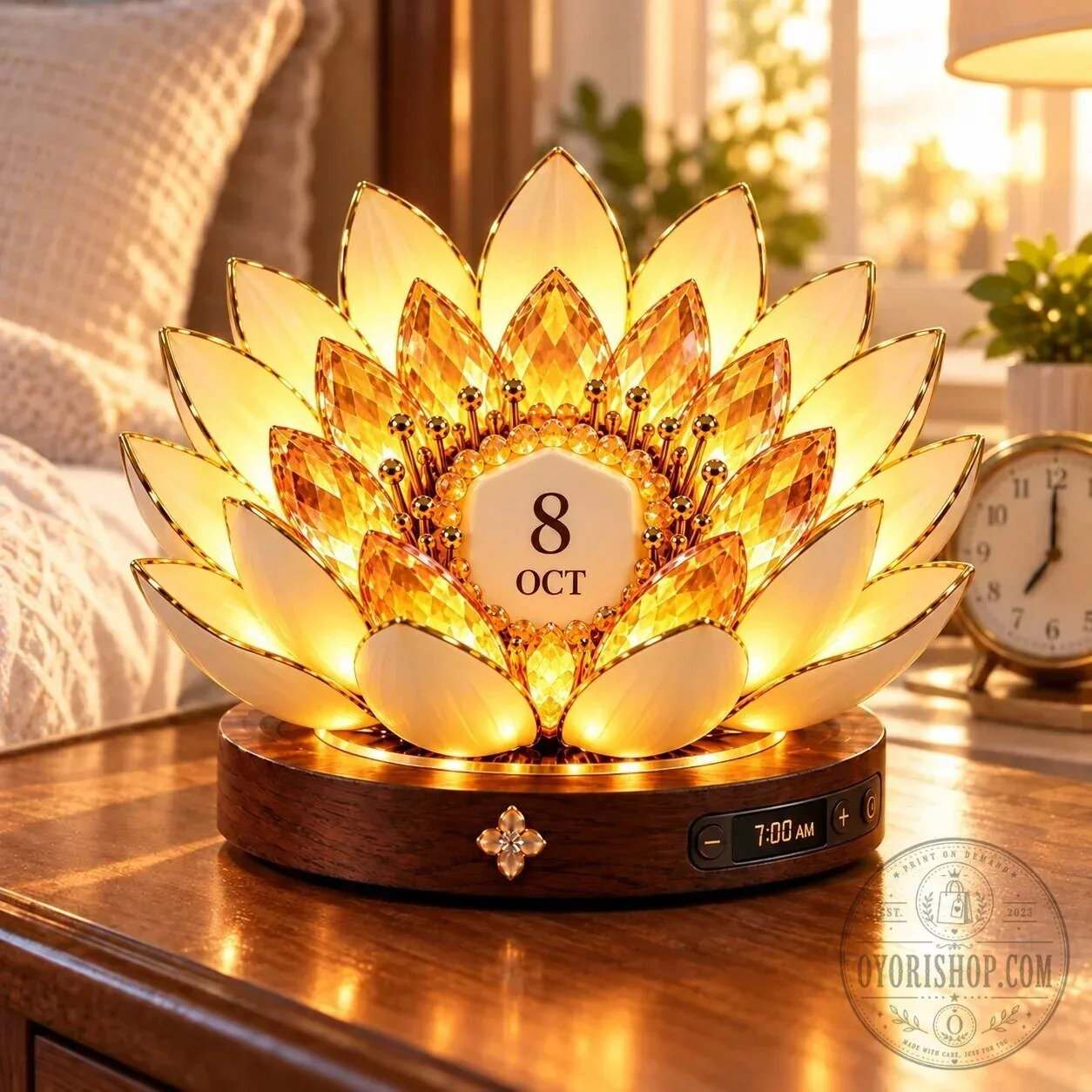 Christmas Poinsettia LED Light Perpetual Calendar Desk Decor 17 Christmas Poinsettia LED Light Perpetual Calendar Desk Decor