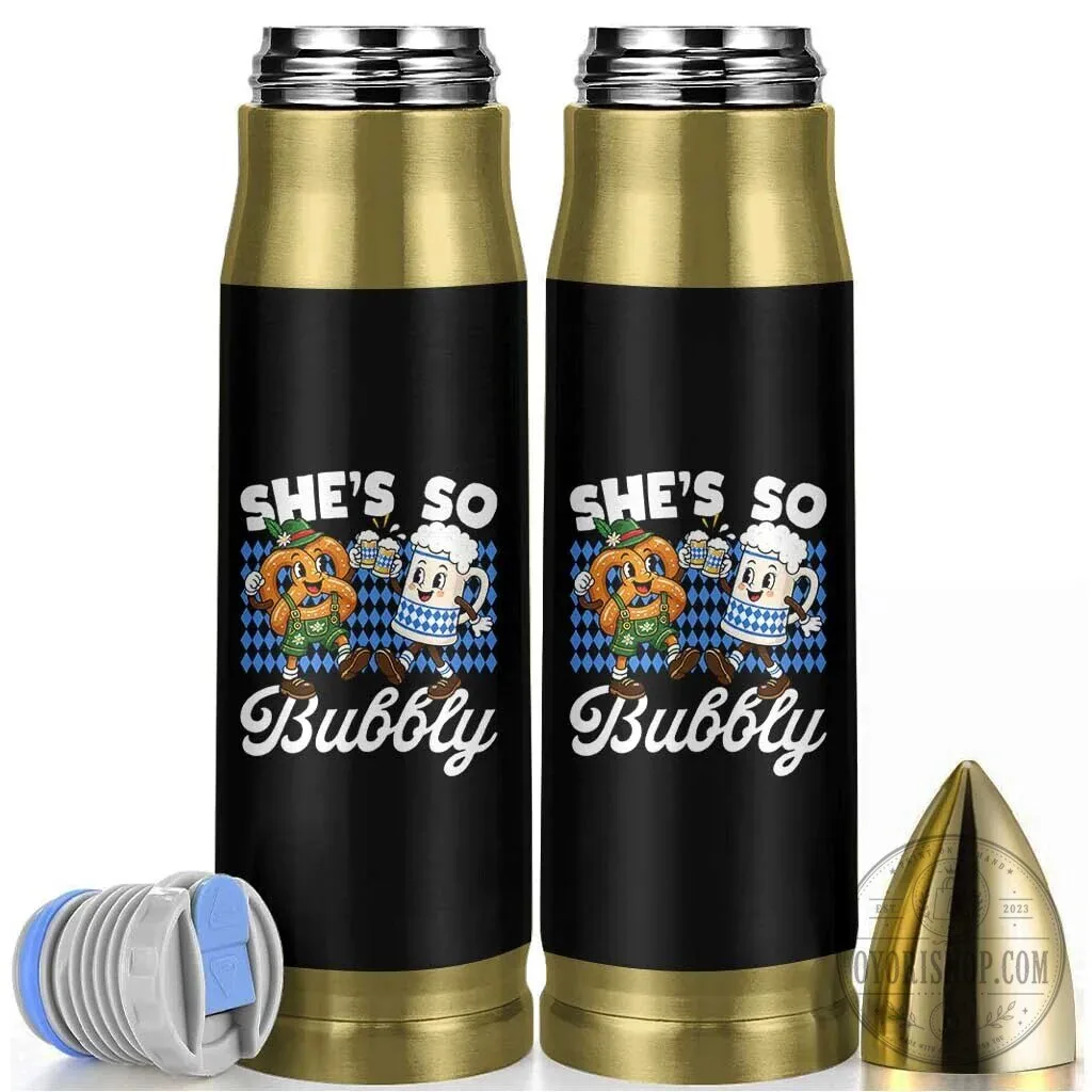She's So Bubbly Oktoberfest Beer Mug Bullet Tumbler for Couples Drinking Humor 3 She